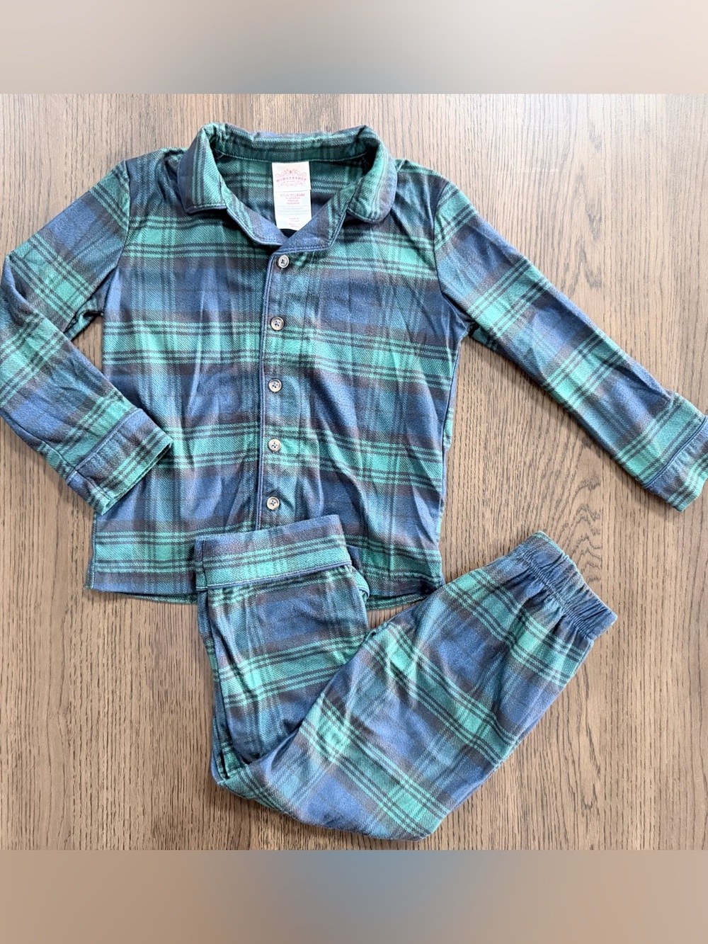 Wondershop XS (4/5) Blue & Green Plaid Kids Pajama Set - Christmas Pajamas